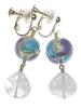 Venetian Glass 2 Colors Blue Gold Foil Agate Geode Crystal Earrings Natural Stone Power Stone 1 Pair A1071 [Cherry]