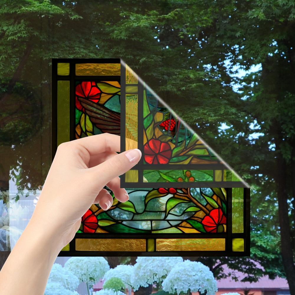 Double-Sided Design Hummingbird Window Decals Reusable Warning Sticker  Dormitory