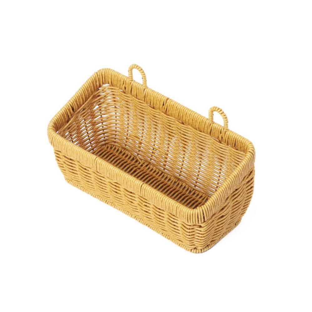 Simulated Rattan Plastic Garlic Storage Basket Wall Mounted Handwoven Garlic Container Restaurant