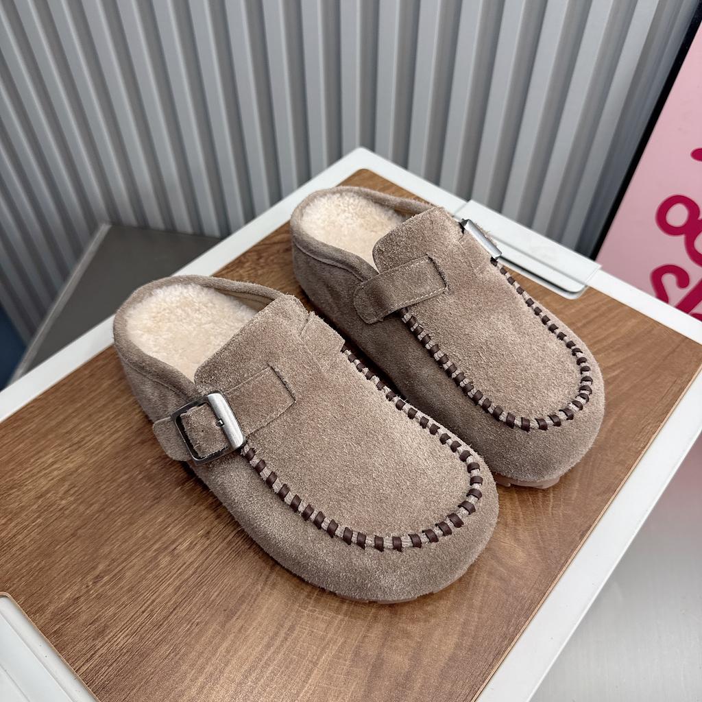 Fashion Female Shoes Increased Internal Cover Toe Genuine Leather Slippers Women Summer Fur Flip Flops Slides 2025 Plush Fur Shoes Genui