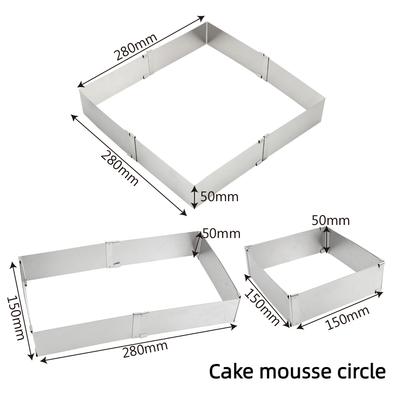 Backform Edelstahl Verstellbarer Mousse-Ring DIY Kuchen Dekorieren Form Quadratische Kuchenform Dessert Backwerkzeug