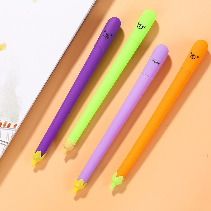 Korean Cute Cartoon Carrot Pen - Black Ballpoint for Students and Stationery