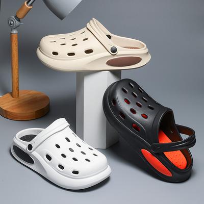Große Größe Pantoletten Herren Trendige Gartenschuhe Eva Weiche Sohle Hohle Baotou Zehensandalen Sandalen für Herren Freizeit Strand Hausschuhe