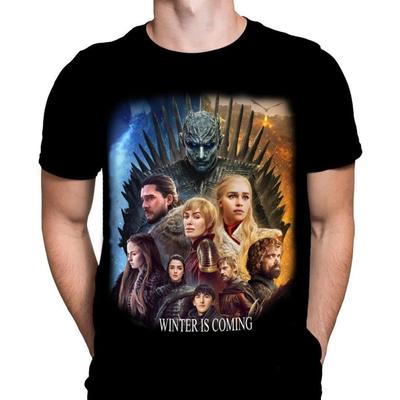 Wild Star Hearts Winter Is Coming - Classic Fantasy TV Show Mens Gothic T-Shirt, Black Cotton T-Shirt, Movie Poster Tee