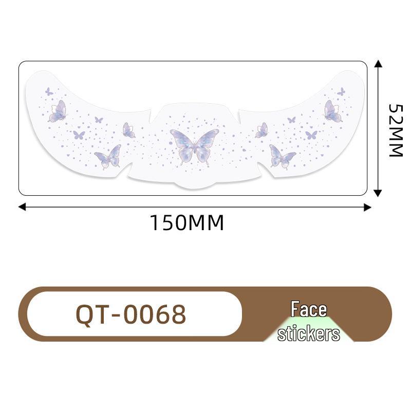 Christmas Butterfly & Flower Face Tattoo Stickers - Fresh European Style Freckle Designs for Parties