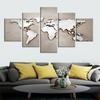 5Pcs Abstract Silver World Map Decor Canvas Paintings Wall Art Poster HD Print Home Decor Modern 5 Panel
