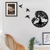 Tree of Life & Birds Metal Wall Art Indoor Outdoor Hanging Iron Decoration Black 30x30cm