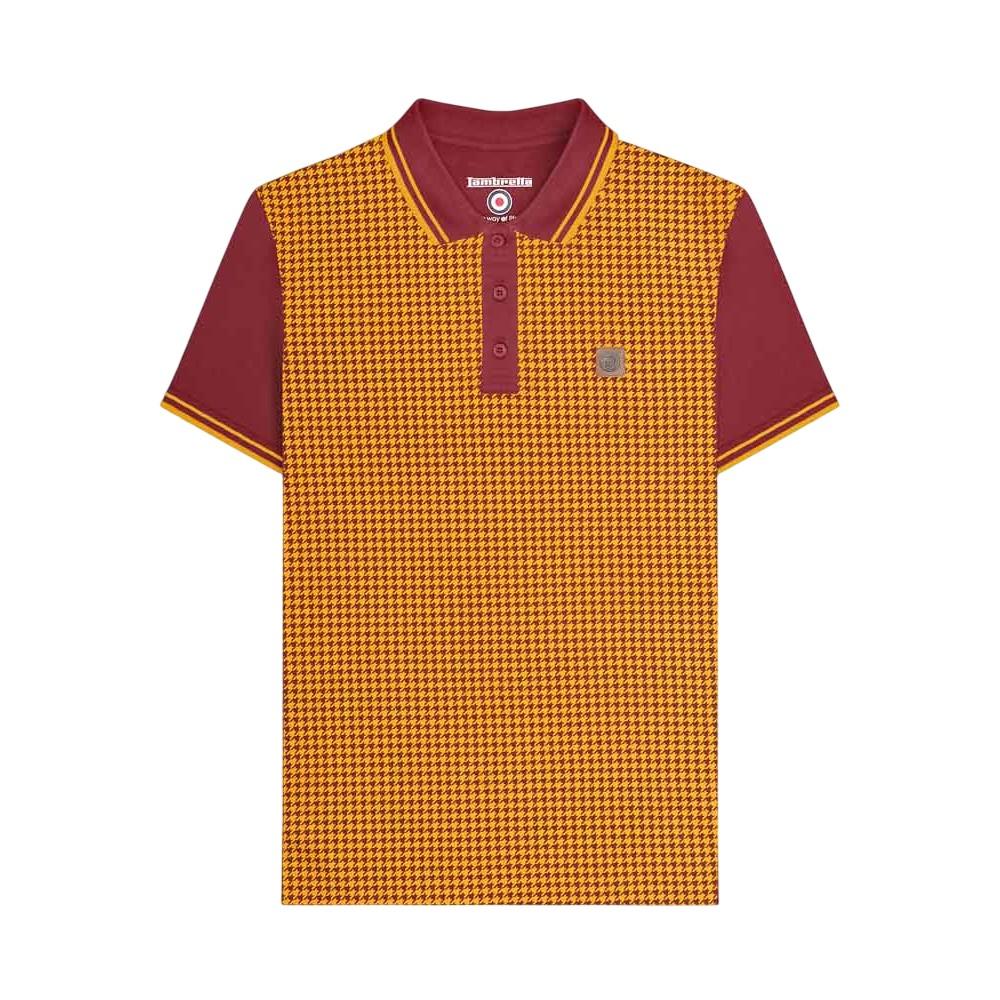 Lambretta Mens Houndstooth Polo Shirt