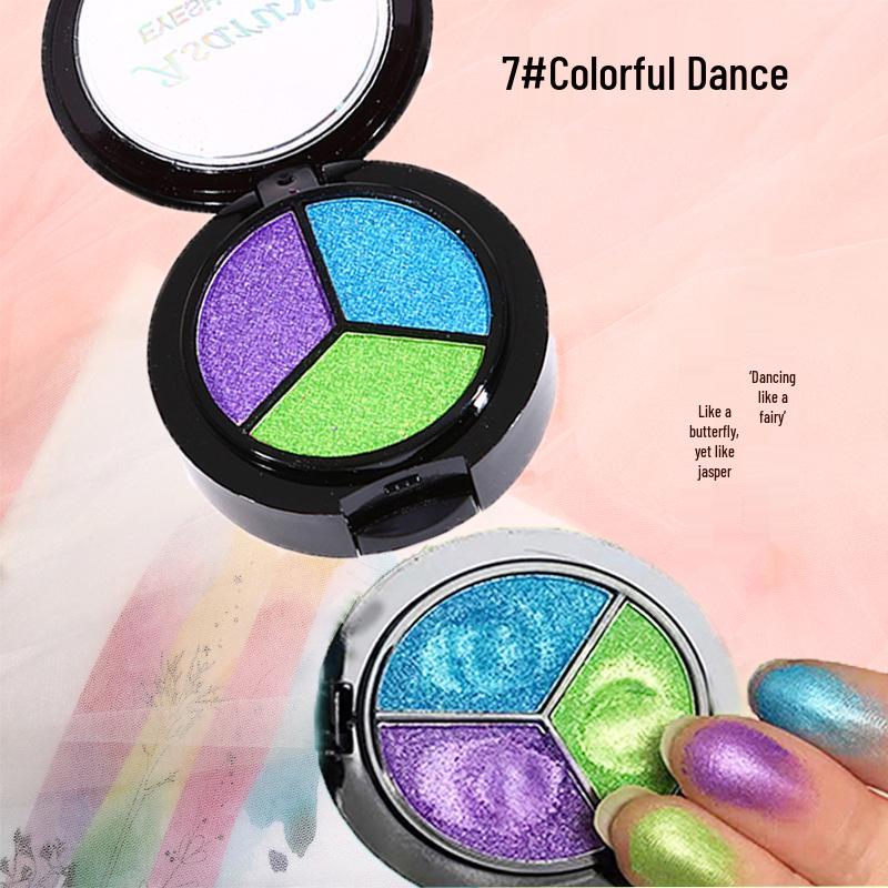 Ashariya Three-Color Pearlescent Earth Tone Eyeshadow Palette