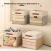 Foldable Fabric Clothing Storage Box With Clear Visibility For Bedroom And Closet Organization