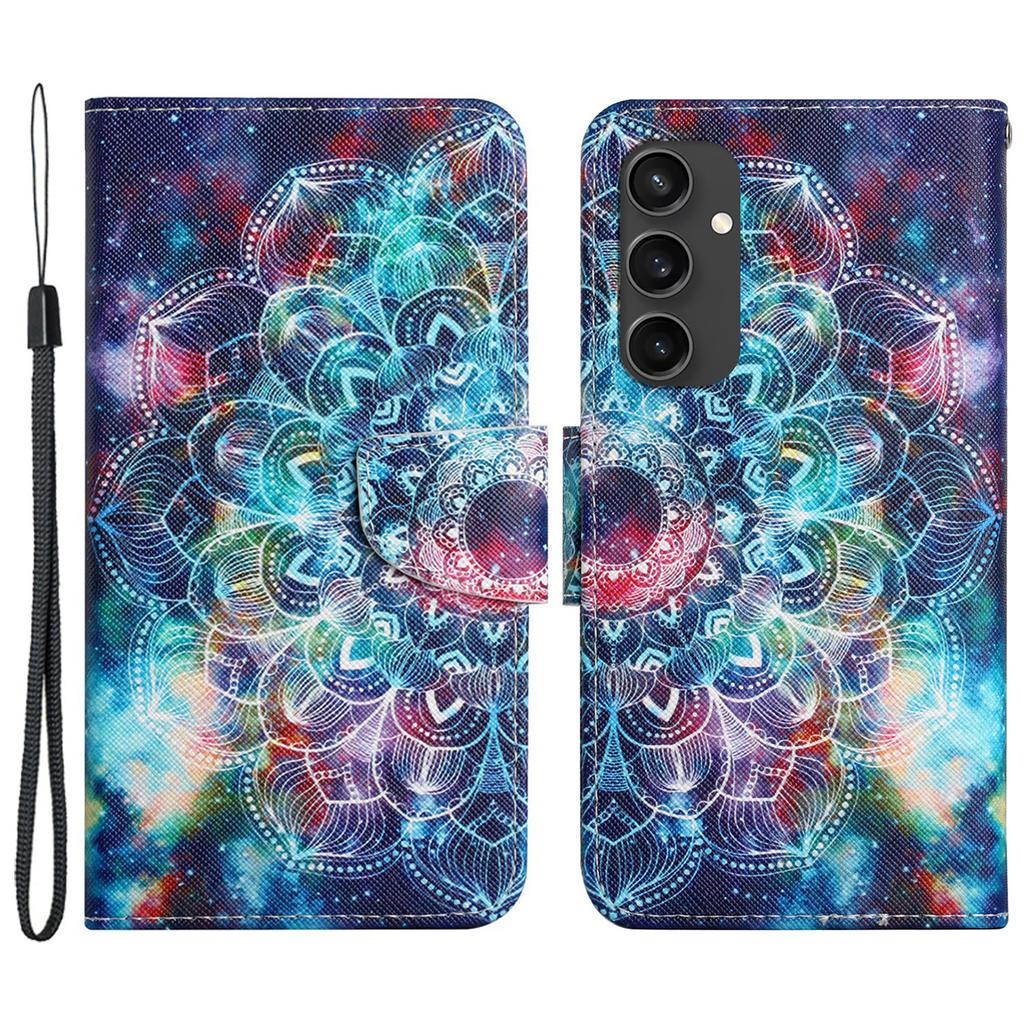 Etui dla Samsunga Galaxy S24 FE z nadrukiem wzoru Ochronne skórzane etui folio na telefon