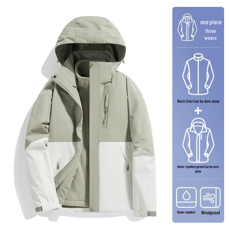 2024 Outdoor Mountain 3-in-1 Windproof & Light Rainproof Mountaineering Suit for Men & Women