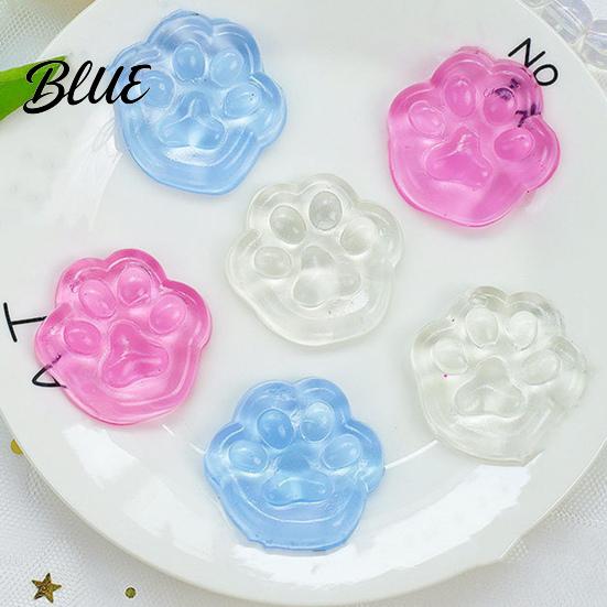 Office Stress Relief Transparent Squeeze Toy Square Ice Cube/Cat Paw Ball Tranquility Desk Accessory Sensory Small Fidget for Adults Realistic Cube