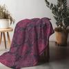Dark Floral Pattern Fleece Blanket Decorative Throw Sofa Bed Bedspread Gift for Women Girls Kids