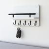 Retro Wooden Key Holder Floating Shelf Wall Mounted Wall Hat Hanger with 5 Hooks Decorative Hook Clothes Storage Rack Household