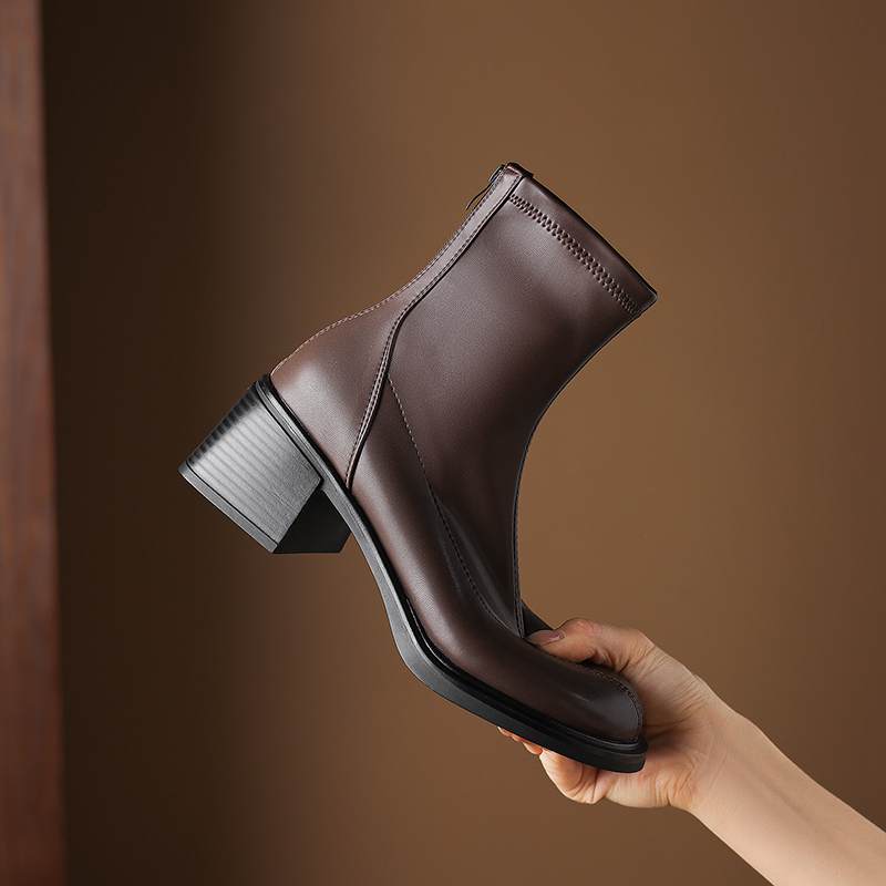 Krazing Pot Microfiber Winter Round Toe Modern Platform Size 33 Boots Size 43 Women Fashion Stretch Ankle Boots