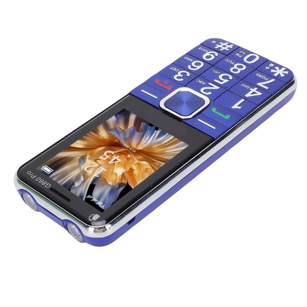 2G Big Key Cell Phone GSM Dual SIM Unlocked Basic Mobile Phone with 2.4 Inch Screen FM LED Flashlight