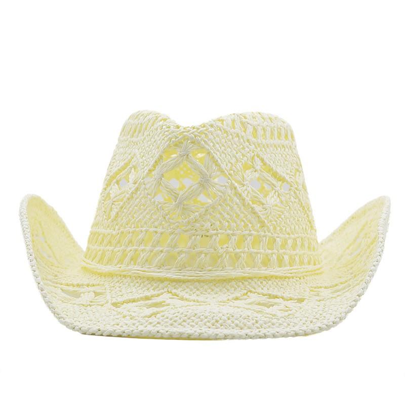 Ladies' Solid Color Woven Wide Brimmed Sun Hat