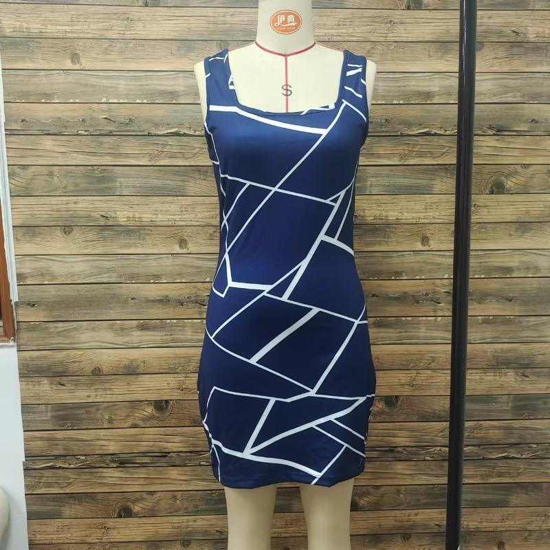 Damen Neckholder-Kleid, Temperament, bedruckt, sexy, würziges, schlankes Kleid