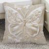 Funda de almohada de floración rica con adorno de flor tridimensional Funda de almohada Decoración de sofá para el hogar Funda de cojín Almohada de mesita de noche