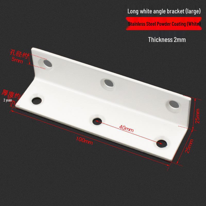 Stainless Steel L-Shaped 6-Hole 90° Angle Bracket for Shelves, Tables, and Chairs