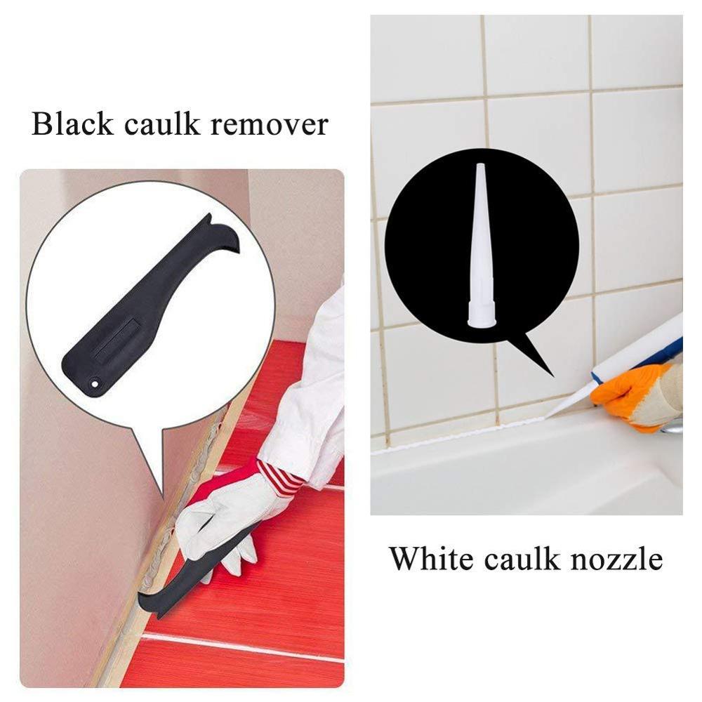 17 Pieces Caulking Tool Kit Silicone Sealant Finishing Tool Grout Scraper Caulk Remover and Caulk Nozzle
