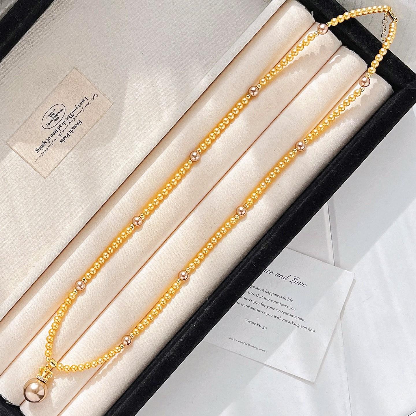 

High Quality Artificial Crystal Pearl Necklace Neck Chain Sweater Chain Women S Pendant