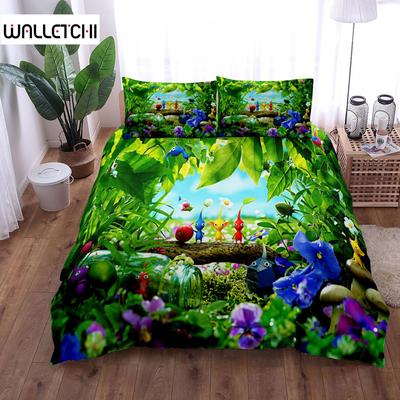 Pikmin Bugs Duvet Cover Set King Queen Double Full Twin Single Size Bed Linen Set