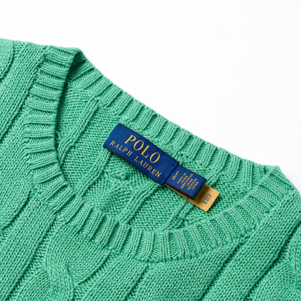 Polo Ralph Lauren Solid Color Crew Neck Ribbed Knit Sweater Men Sweater Green 710775885-505
