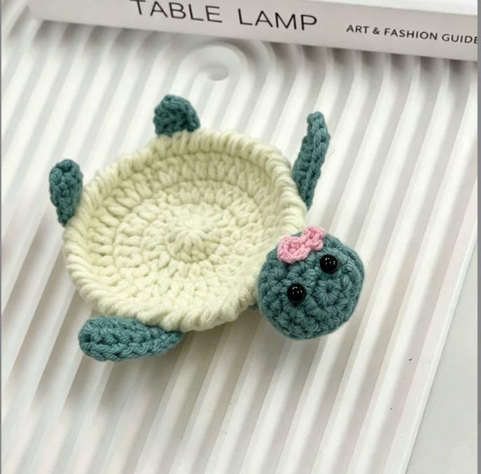 Finished Handwoven Animal Cup Coaster Creative Crochet Coffee Cup Coaster Desk Decor