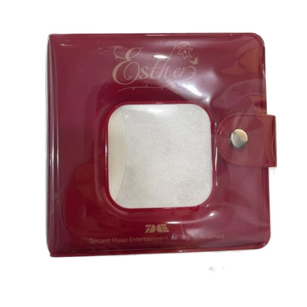 

Fashion Double-sided Photo Card Album Multifunctional Red Photo Card Holder With Inner Page Cute Photo Card Binder School Office