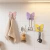 4PCS Self Adhesive Rotating Butterfly Wall Hooks Wall Mounted Corner Hooks  Bedroom