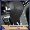 Kompatibel mit 07-26 Honda CRV/Civic Echtleder Schalthebelknaufabdeckung für Automatikgetriebe.