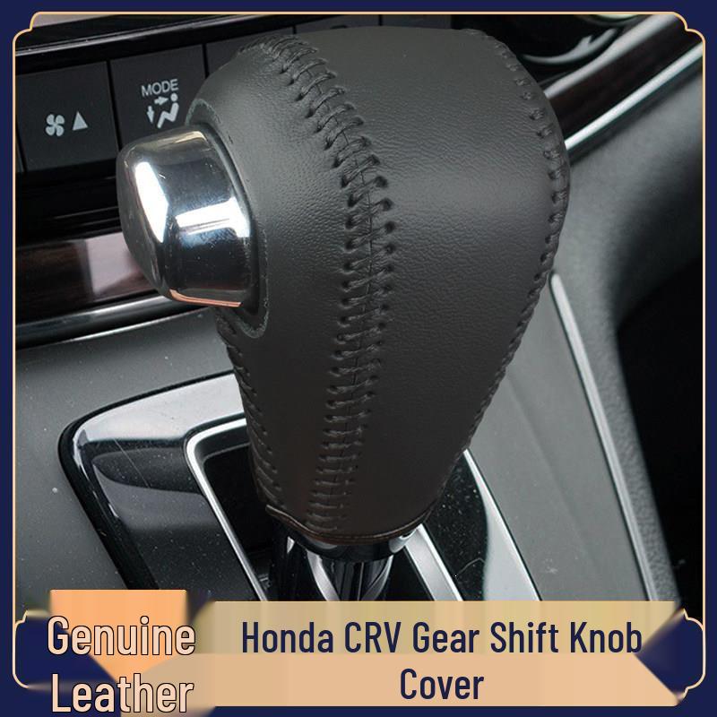 Kompatibel mit 07-26 Honda CRV/Civic Echtleder Schalthebelknaufabdeckung für Automatikgetriebe.