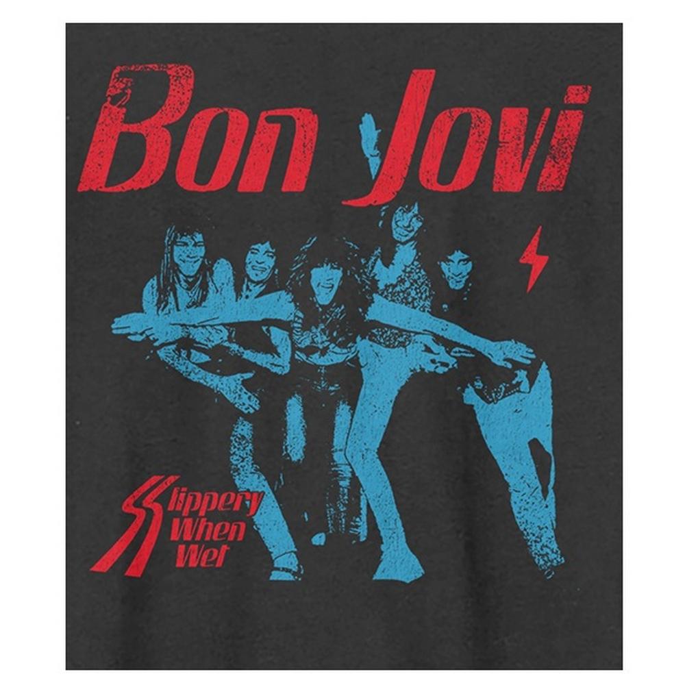 Amplified Tricou Bon Jovi unisex pentru adulți, alunecos când ud