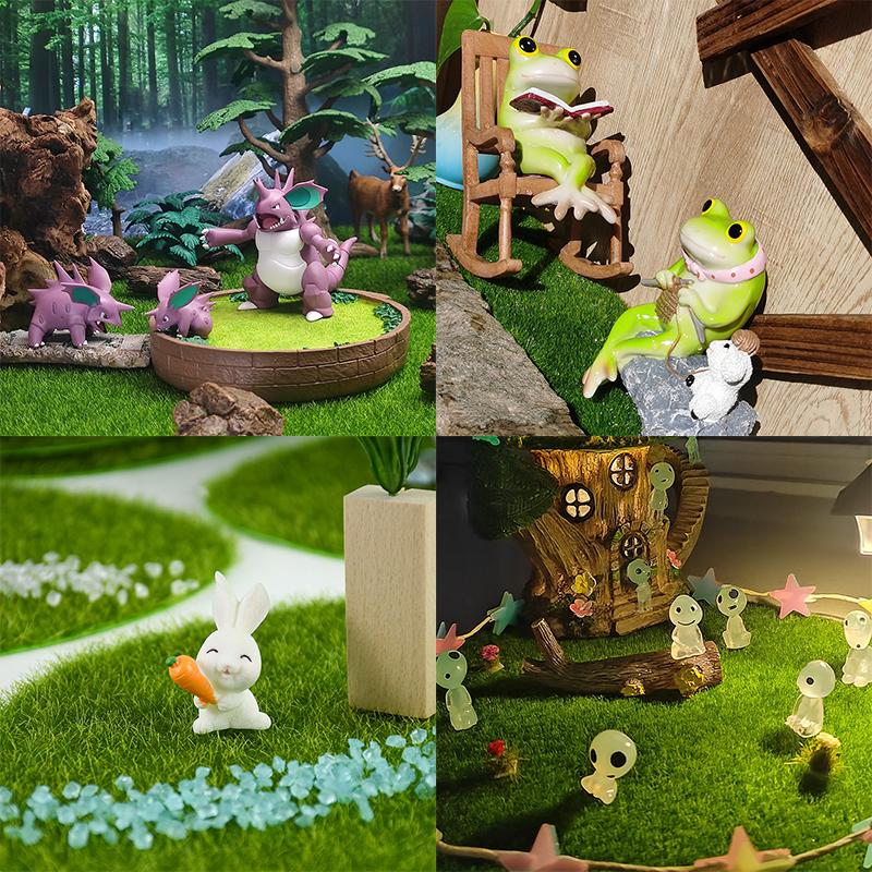 Kunstrasen Matte Teppich Simulation Rasen Rasen Miniatur Landschaftsszene DIY Heimdekoration Garten Grün Künstliche Pflanzen