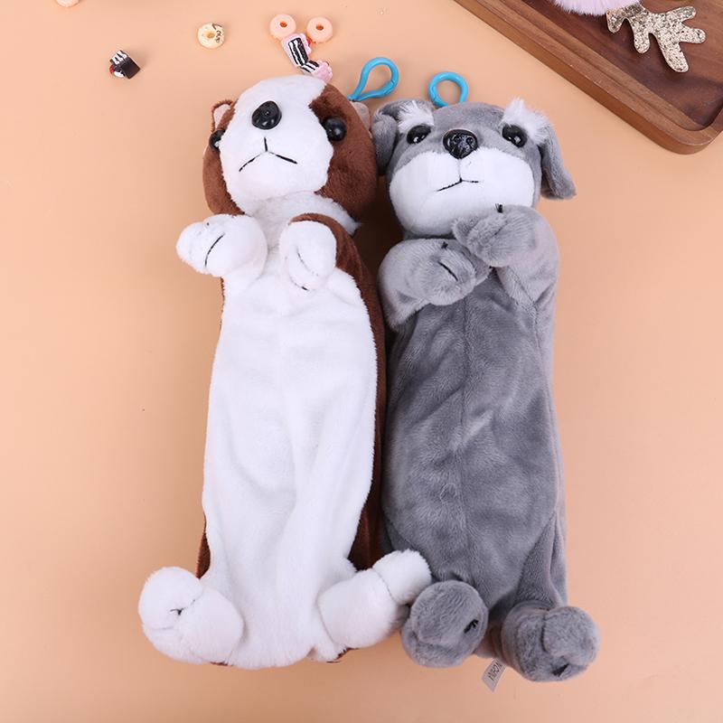 Cartoon Plush Pencil Case Plush Dog Pencil Bags For Kids Stationery Pencil Box
