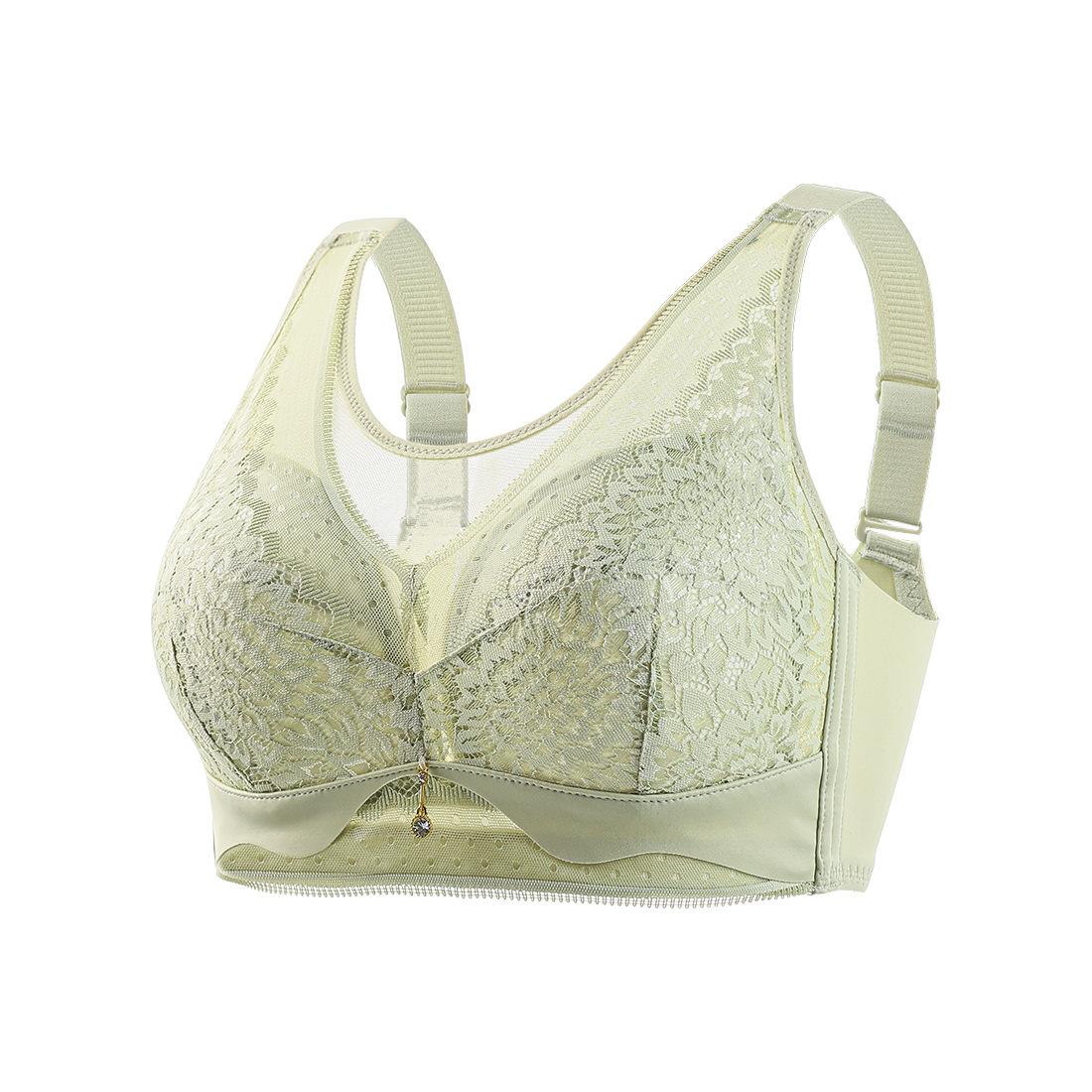 

Lingerie Women s Large-sized Bras Without Underwire Lace-gathering Bras Thin and Breathable Bras Push Up Bra 34/75C зелений