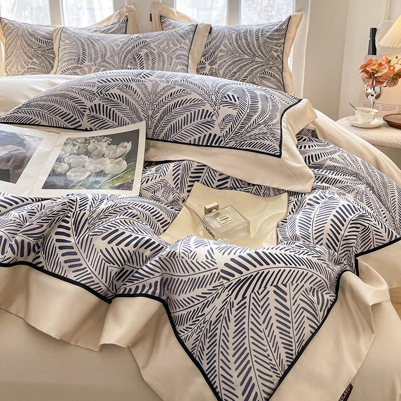 Class A Maternal And Infant Grade 100 Pcs Xinjiang Cotton Digital Printing 4Pcs Set Cotton Pure Cotton Splicing Tencel Cotton Bed Sheet Mattress