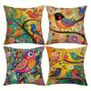 1/4Pcs Colorful Bird-Patterned Pillowcases For Vivid Home Decor Sofa Cushion Cover Home Bedroom Room Decoration