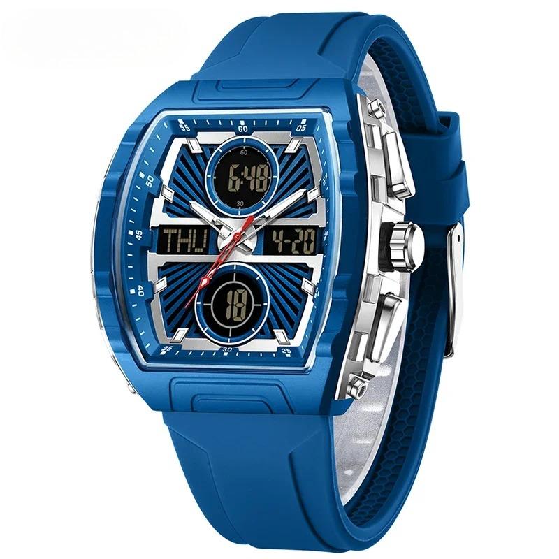 Fashion Trend Men's Watch Large Dial Waterproof Alarm Clock Silicone Electronic Watches Digital Multifunctional Men Watch