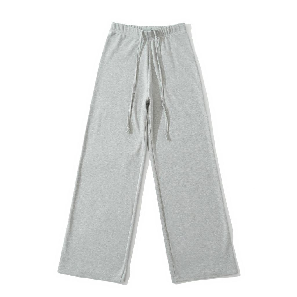 American Style Low Waist Wide Leg Drawstring Pants - Casual, Loose, Floor-Length Sportswear