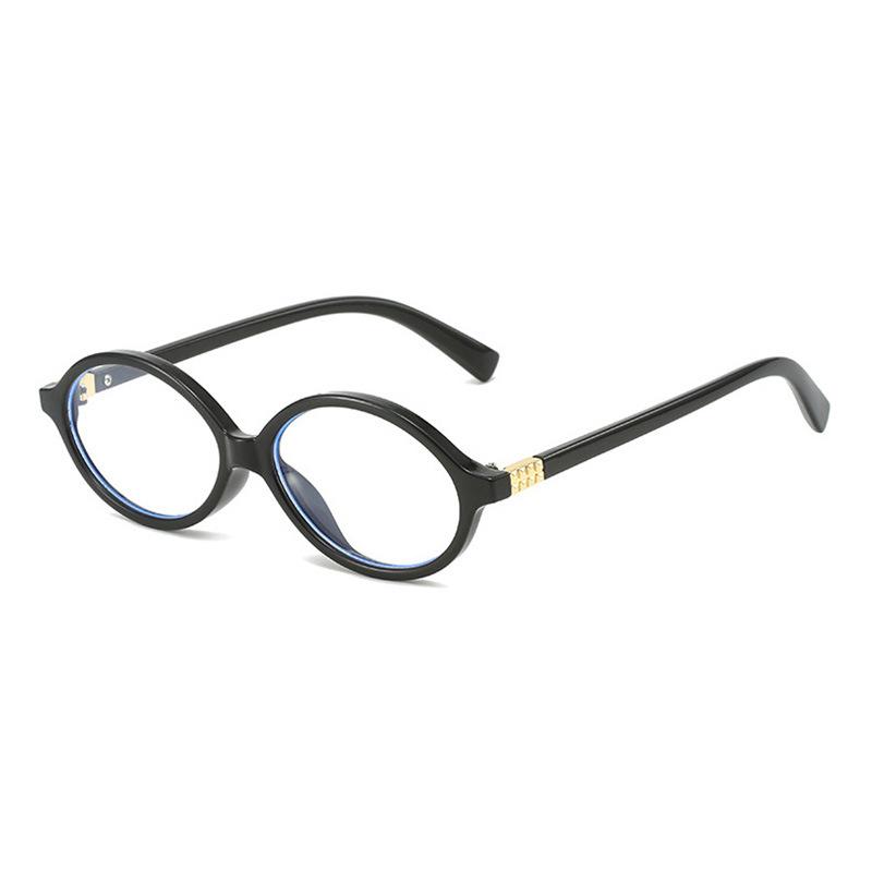 Ins Sweet Cool Eyewear Trend Korean Brand Reading Computer Anti Blue Light Eyeglasses Y2K Retro Oval Frame Glasses Women Female