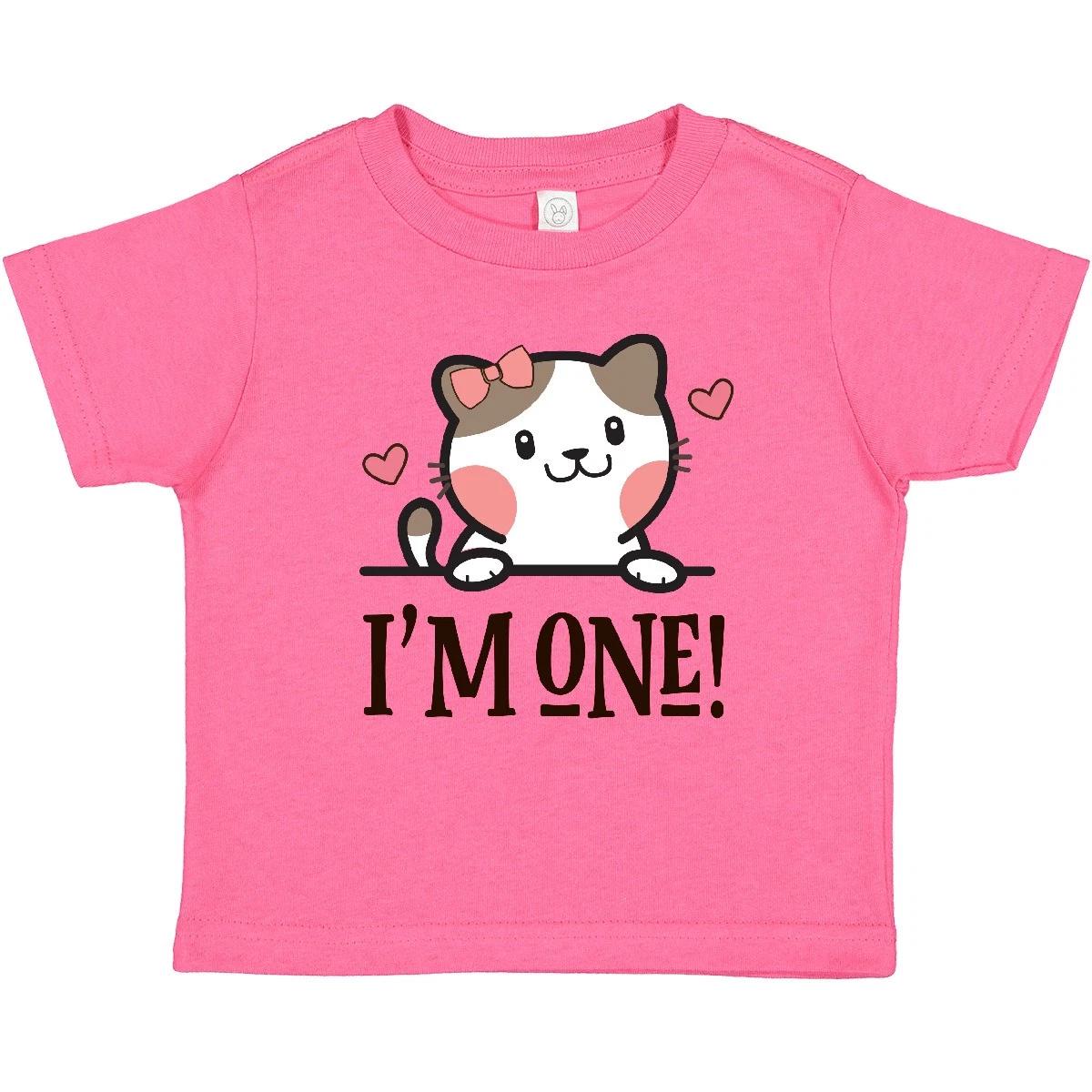 

Inktastic Babys 1st Birthday Kitty 1 Year Old Girl Baby kids boys T-Shirt One Childs Photo 150