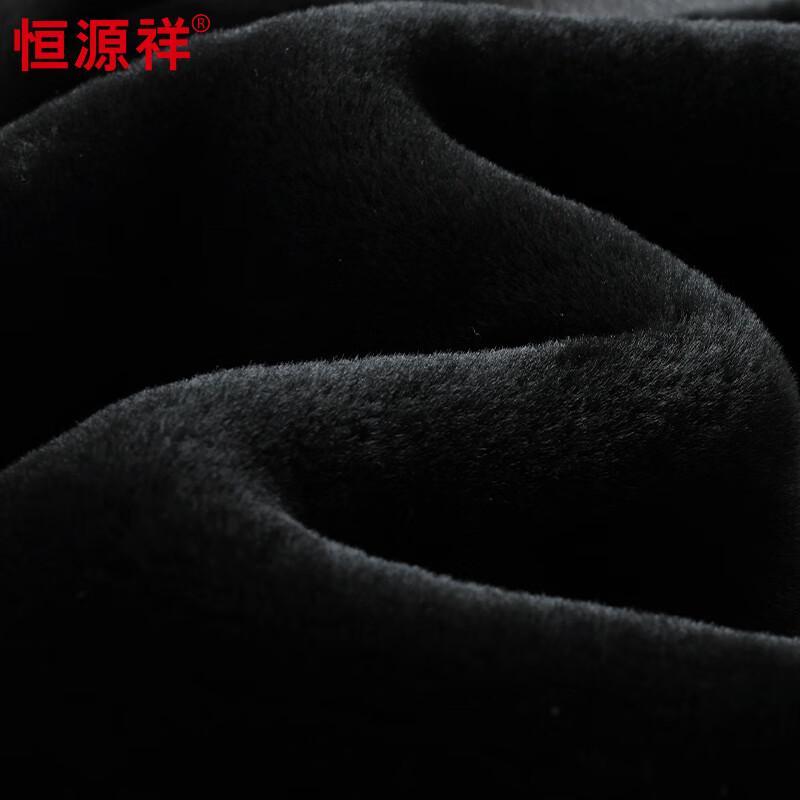 Hengyuanxiang Men's Lambskin Turn-down Collar Plush Lined Leather Jacket