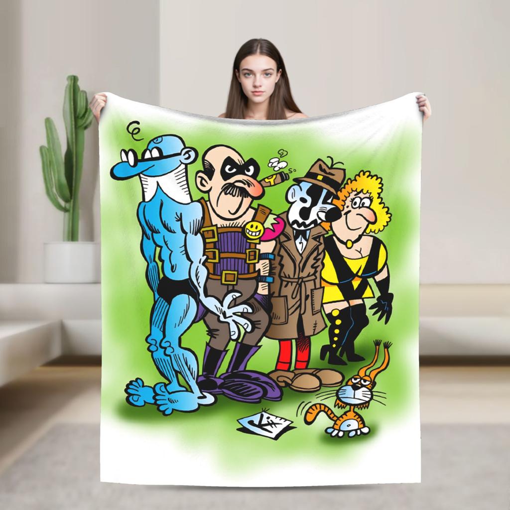 Blanket Decorative Mort & Phil Mortadelo y Filemón Throw Blanket  Flannel Bedspread For Home Decor Comfortable Sofa Bed Cover