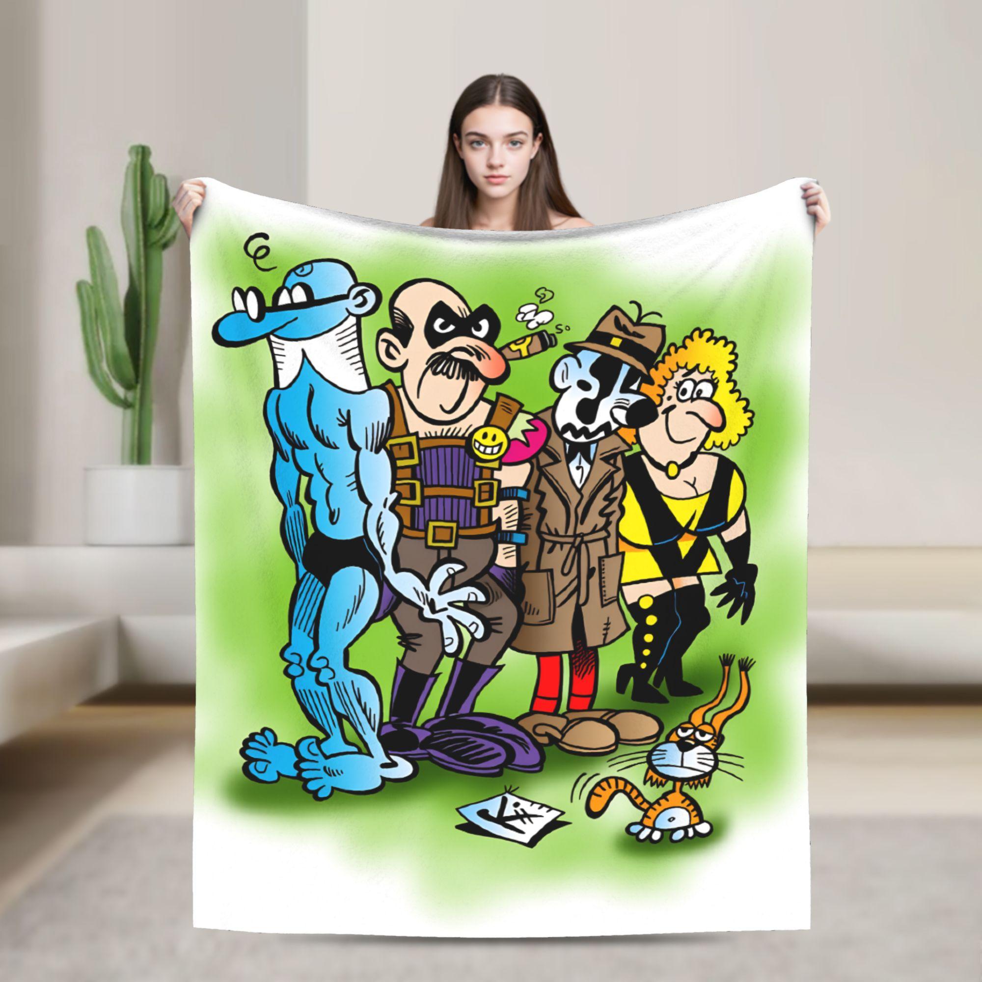 Mort & Phil Mortadelo y Filemón Blanket Quality Warm  Throw Blanket Spring Decorative Outdoor Print Bedspread 30x40in