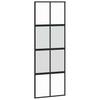 Vidaxl Drzwi Przesuwne, Czarne, 76X205 Cm, Szkło Hartowane, Aluminium