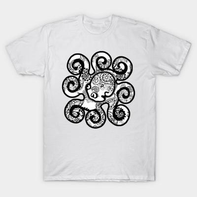 T-Shirt Damen Oktopus Tentakel Paisley Harajuku Print Kawaii T-Shirt Sommer Kurzarm Damen T-Shirt Top Tee