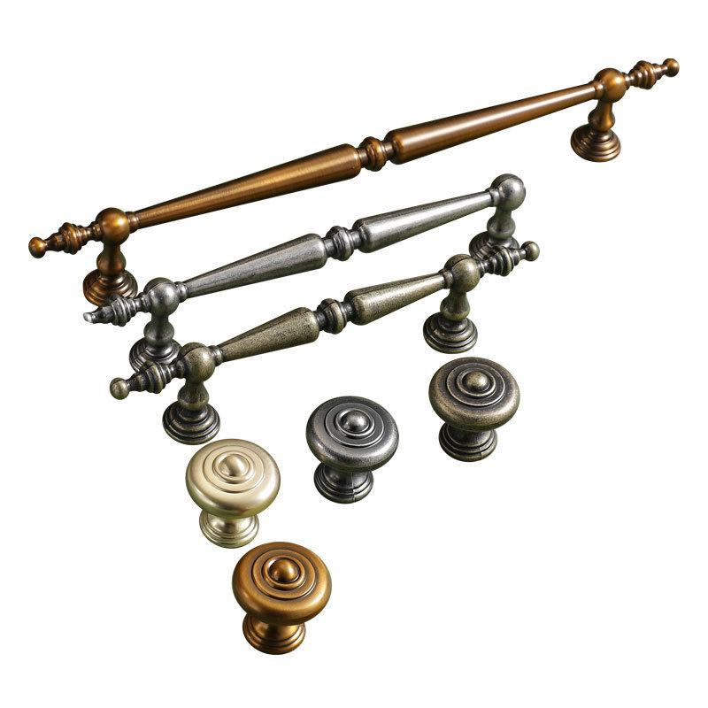 Antique Bronze Brass Pull Handles Vintage Cabinet Door Drawer Wardrobe Knobs 1PC Decorative Hardware Furniture
